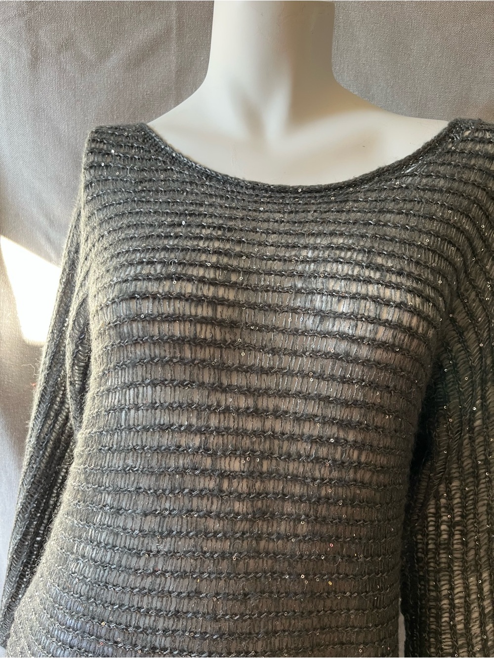 Ann Taylor Open-Knit Wool Blend Shimmer  Sweater
